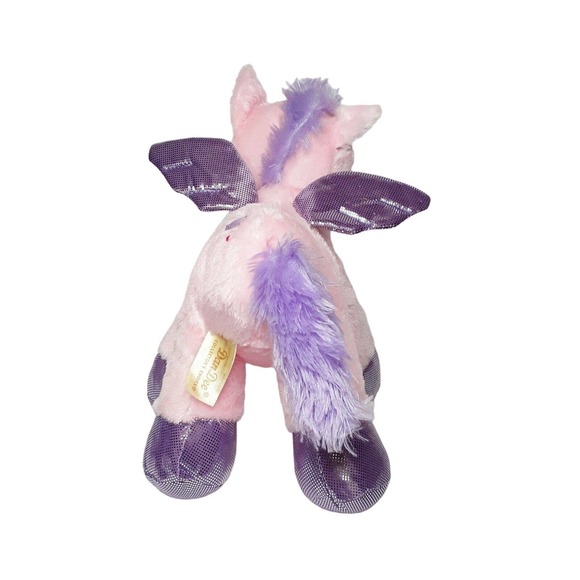 Dan Dee Pink Purple Pegasus Flying Pony Horse Plush I Heart U Stuffed 12" Love - Picture 8 of 9